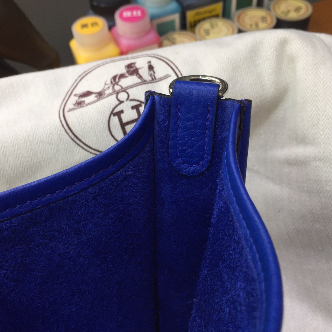 에르메스 미니 에블린16 블루로얄 은장 끌레망스 가죽